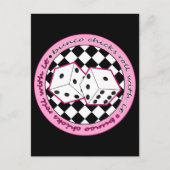 Bunco Chicks Roll with it - roze Briefkaart (Voorkant)