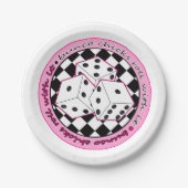 Bunco Chicks Roll with it - roze Papieren Bordje (Voorkant)
