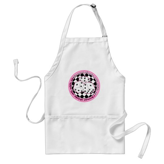 Bunco Chicks Roll with it - roze Standaard Schort (Voorkant)