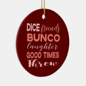 Bunco Dice Friends kerst Keramisch Ornament (Rechts)