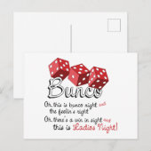 Bunco Dice Game Briefkaart (Voorkant / Achterkant)
