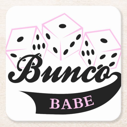 Bunco Dice Game Vierkante Kartonnen Onderzetter (Voorkant)