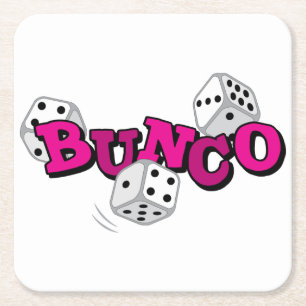 Bunco Dice Game Vierkante Kartonnen Onderzetter