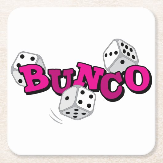 Bunco Dice Game Vierkante Kartonnen Onderzetter (Voorkant)