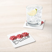 Bunco Dice Game Vierkante Kartonnen Onderzetter (Insitu)