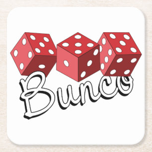 Bunco Dice Game Vierkante Kartonnen Onderzetter