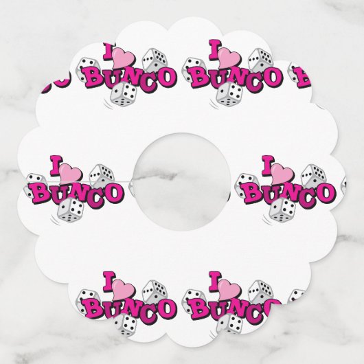 Bunco Dice Game Wijnglaslabel (Voorkant)