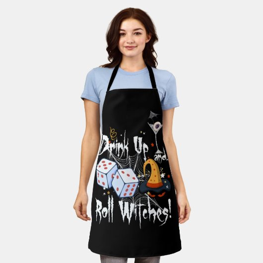 Bunco Dice Halloween Drink Omhoog en Roll Witches  Schort (Gedragen)
