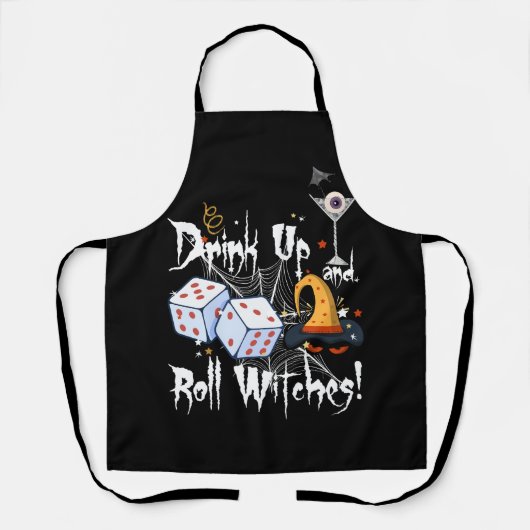 Bunco Dice Halloween Drink Omhoog en Roll Witches Schort (Voorkant)