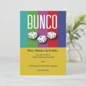 Bunco Dice Retro Party Kaart (Staand voorkant)