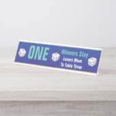 Bunco Dice Table One Number Bureau Naambordje (Voorkant)