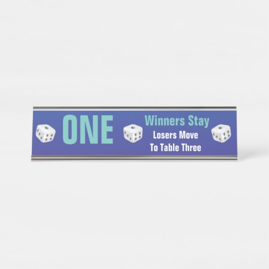 Bunco Dice Table One Number Bureau Naambordje (Voorkant)