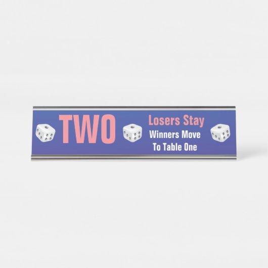 Bunco Dice Table Two Number Bureau Naambordje (Voorkant)