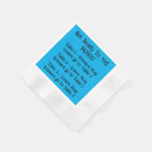 Bunco Directions Napkin in Blue Servet (Hoek)