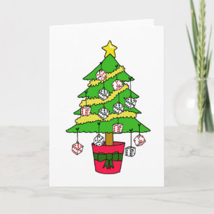 Bunco dobbelstenen kerstboom feestdagen kaart
