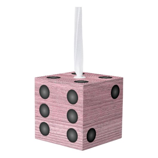 Bunco dobbelt Rustieke Roze Gestemde Houten Kubus Ornament (Achter hoekig)