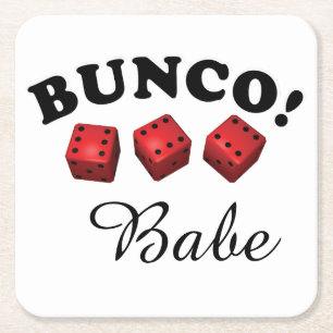 Bunco dobbelt Sixes Bunco Babe Vierkante Kartonnen Onderzetter