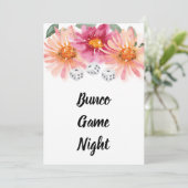 Bunco Floral Dice Game Party Kaart (Staand voorkant)
