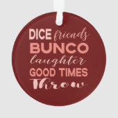 Bunco Friend Dice-kerstspeler Ornament (achterkant)