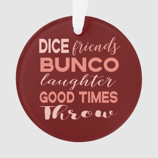 Bunco Friend Dice-kerstspeler Ornament (voorkant)