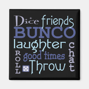 Bunco Friends Modern Game Night Dice Magneet
