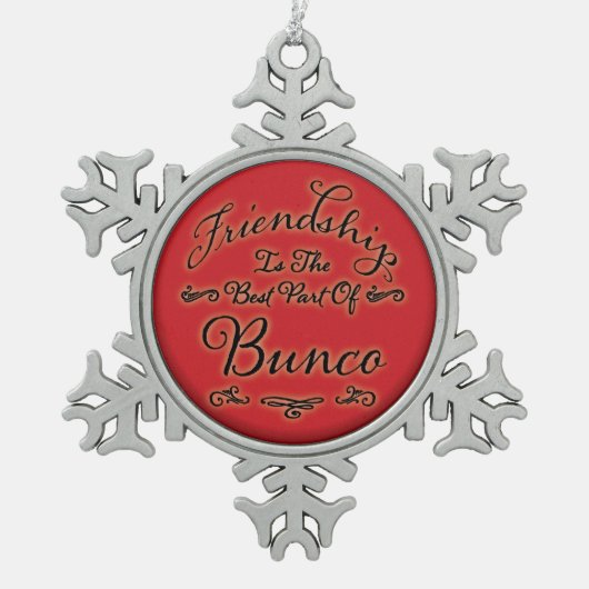 Bunco Friendship Tin Sneeuwvlok Ornament (Voorkant)