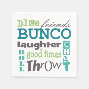 Bunco Fun TYpography Words Servet