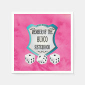 Bunco Fundraiser  Pink Dice Party Servetten (Voorkant)