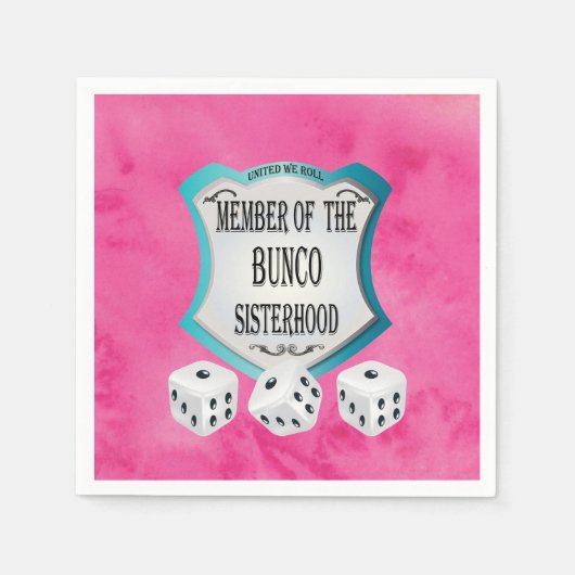 Bunco Fundraiser  Pink Dice Party Servetten (Voorkant)