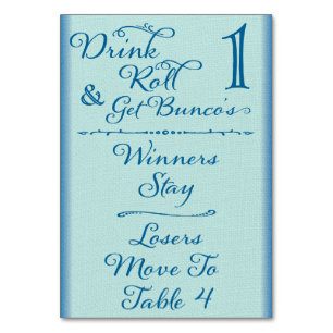 Bunco Funny Drink & Roll Table Card #1 van 4 Kaart