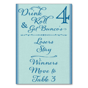 Bunco Funny Drink & Roll Table Card #4 van 4 Kaart