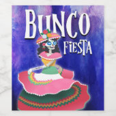Bunco Game Night Fun Day of the Dead Fiesta Party Wijn Etiket (Enkel label)