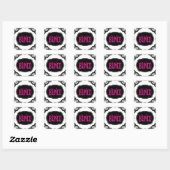 Bunco Game Night Pink Modern Bold Vierkante Sticker (Vel)