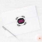 Bunco Game Night Pink Modern Bold Vierkante Sticker (Envelop)