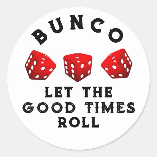 Bunco Game Night Ronde Sticker (Voorkant)