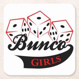 Bunco Girls Vierkante Kartonnen Onderzetter