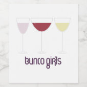Bunco Girls Wijn Etiket (Enkel label)