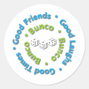 bunco goeie vrienden ronde sticker