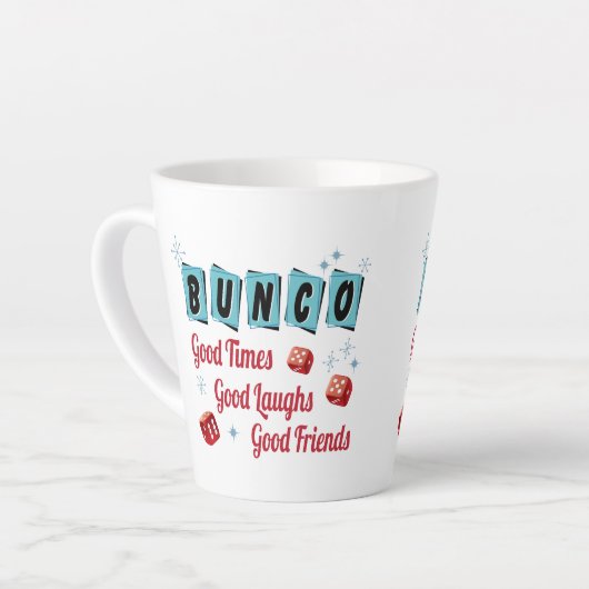 Bunco Good Times Friendship Dice Retro Latte Mok (Linkerhoek)