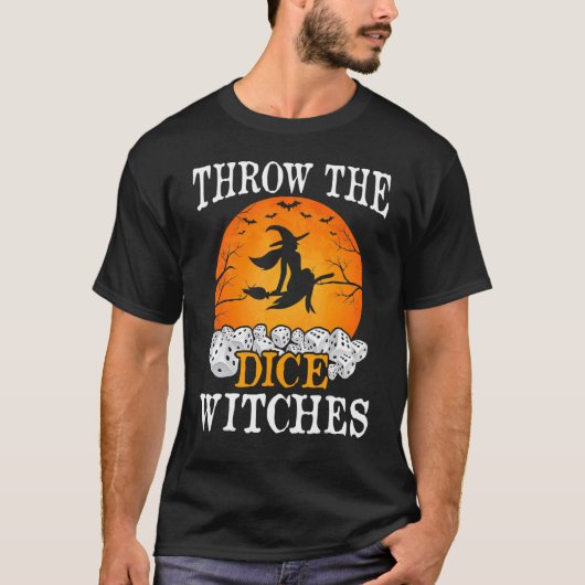 Bunco gooit de Dice Witches Bunco Game Halloween T-shirt (Voorkant)