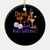 Bunco Halloween Drink Omhoog en Roll Witches Dice  Keramisch Ornament (Achterkant)