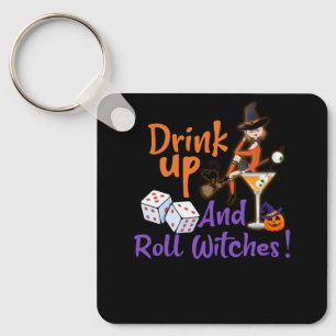 Bunco Halloween Drink Omhoog en Roll Witches Dice Sleutelhanger