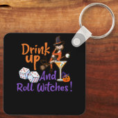 Bunco Halloween Drink Omhoog en Roll Witches Dice  Sleutelhanger (Achterkant)