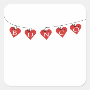 Bunco Heart Banner Vierkante Sticker