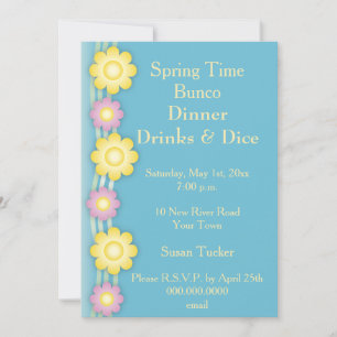 Bunco Invitation Fleurs colorées