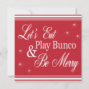 Bunco Invitation - Mangeons, Jouons à Bunco et soy