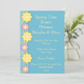 Bunco Invite Colorful bloemen Kaart (Staand voorkant)