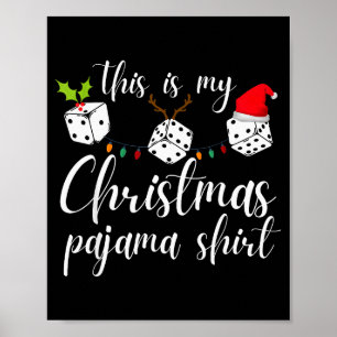 Bunco Kerst Pyjama Dobbelspel Nacht Poster