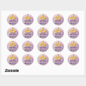 Bunco Koningin Kroonfeest Ronde Sticker (Vel)