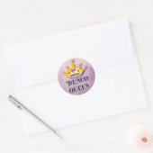 Bunco Koningin Kroonfeest Ronde Sticker (Envelop)